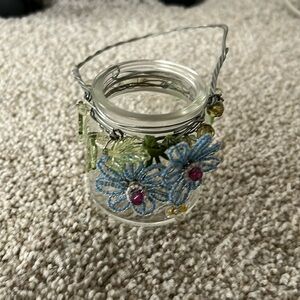 Glass with Beads candle holder